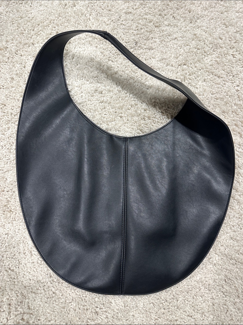 BCBGMaxAzria Black Crescent Leather Shoulder Bag